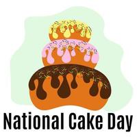 dia nacional do bolo, ideia para decoração de pôster, banner, panfleto, cartão postal ou menu vetor
