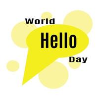 dia mundial olá, ideia para pôster, banner, panfleto ou cartão postal vetor