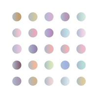 gradiente pastel suave e vibrante conjunto de cores. gradiente definido modelo de vetor redondo para design