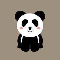 panda bonitinho sentado animal selvagem em ilustração vetorial de desenho animado vetor