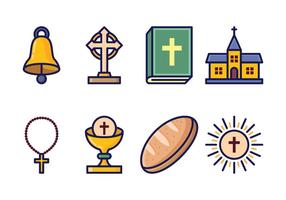 Conjunto de ícones da Eucaristia grátis