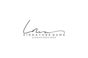 modelo de logotipo de assinatura de carta inicial ln design elegante ícone de vetor de modelo de sinal de logotipo