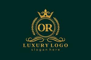 modelo de logotipo de luxo real inicial ou carta em arte vetorial para restaurante, realeza, boutique, café, hotel, heráldica, joias, moda e outras ilustrações vetoriais. vetor