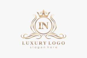 inicial no modelo de logotipo de luxo real carta em arte vetorial para restaurante, realeza, boutique, café, hotel, heráldica, joias, moda e outras ilustrações vetoriais. vetor