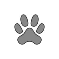 ícone ou símbolo moderno do conceito do vetor da pegada do gato