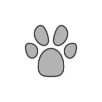 ícone ou símbolo colorido do conceito do vetor da impressão da pata do animal de estimação