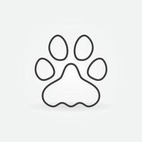 ícone de conceito de contorno de vetor de impressão de pata de gato ou cachorro