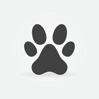 conceito de vetor de impressão de pata de cão ou gato ícone mínimo ou logotipo