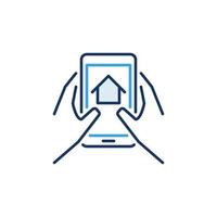 ícone colorido do aplicativo móvel imobiliário - sinal de corretor de imóveis de vetor