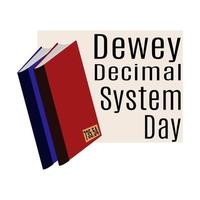 dia do sistema decimal dewey, ideia para pôster, banner, panfleto ou cartão postal vetor