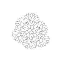 flor de lótus para colorir de simplicidade artística desenhada com flor de flor em fundo isolado vetor