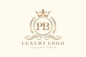 modelo de logotipo de luxo real de letra pb inicial em arte vetorial para restaurante, realeza, boutique, café, hotel, heráldica, joias, moda e outras ilustrações vetoriais. vetor