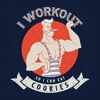 design de camiseta de cookies de treino. pode ser usado para impressão de camiseta, impressão de caneca, travesseiros, design de impressão de moda, roupas infantis, chá de bebê, saudação e cartão postal. design de camiseta vetor