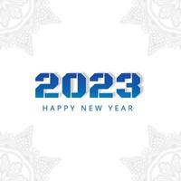 feliz ano novo 2023 cartão de felicitações fundo de férias vetor