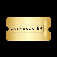 ilustrador de cashback 6k de bilhete dourado vetor