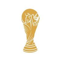 troféu da copa do mundo da fifa logotipo campeão mundial. ilustração vetorial de troféu. símbolo de um campeão. vetor