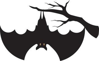 morcego pendurado em um galho de árvore vetor