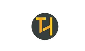 letras do alfabeto iniciais monograma logotipo th, ht, t e h vetor