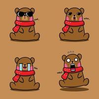 ilustração vetorial de emoji de urso fofo vetor