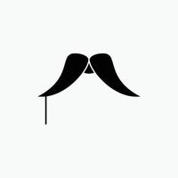 bigode, hipster, movember, masculino, ícone de glifo de homens. ilustração vetorial isolada vetor