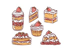 Vector de ilustrações de shortcake de morango grátis