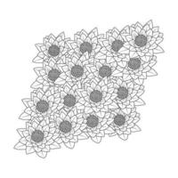flor de nenúfar para colorir de simplicidade artística desenhada com flor de flor em fundo isolado vetor