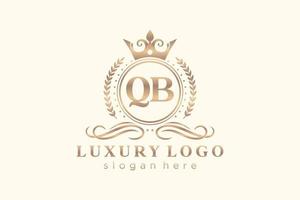 modelo de logotipo de luxo real de letra qb inicial em arte vetorial para restaurante, realeza, boutique, café, hotel, heráldica, joias, moda e outras ilustrações vetoriais. vetor