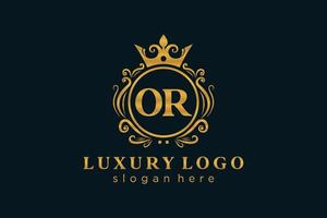 modelo de logotipo de luxo real inicial ou carta em arte vetorial para restaurante, realeza, boutique, café, hotel, heráldica, joias, moda e outras ilustrações vetoriais. vetor