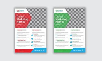 design de folheto de agência de marketing digital, banner de postagem de mídia social de agência de marketing digital, modelo de folheto quadrado, modelo de postagem de banner da web vetor