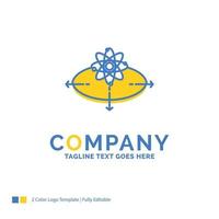 negócios, conceito, ideia, inovação, modelo de logotipo de negócios amarelo azul claro. vetor