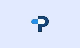 cápsula com inspirações de design de logotipo de vetor letra p
