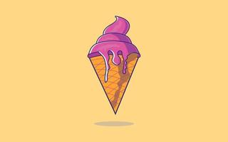 sorvete, conceito de ícone de comida doce isolado vetor