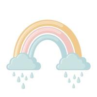 ícone de arco-íris bonito em estilo simples, isolado no fundo branco. ilustração vetorial. elemento de design para decoração infantil. vetor