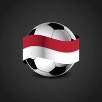 bandeira da indonésia em torno do futebol vetor