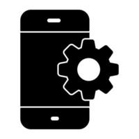 um ícone de design plano de configuração móvel vetor