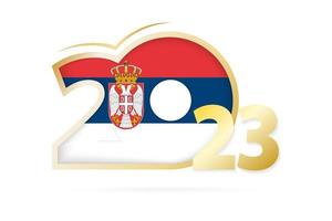 ano 2023 com padrão de bandeira da sérvia. vetor