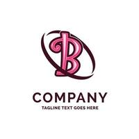 b design de nome da empresa design de logotipo de beleza rosa. modelo de logotipo. lugar de modelo de marca para slogan. vetor