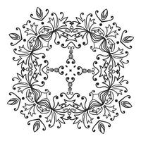 quadro decorativo floral zentangle de desenho à mão vetor