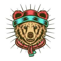 ilustração vetorial de inverno de urso vetor