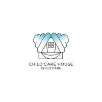 imagem de vetor de ícone de logotipo de casa de cuidados infantis