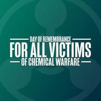 dia de memória para todas as vítimas da guerra química. conceito de férias. modelo para plano de fundo, banner, cartão, pôster com inscrição de texto. ilustração em vetor eps10.