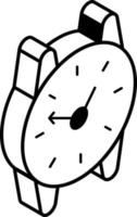 ícone de linha na moda de um relógio de pulso vetor