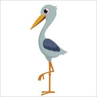 cegonha animal pássaro bonito desenho animado ilustração estilo vetor