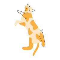gato bonito desenhado de mão. ilustração vetorial de gatinho, animal engraçado para pôster, estampa de tecido, têxtil infantil, design de cartão vetor