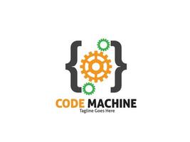 logotipo da máquina de código vetor