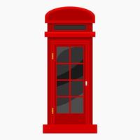 cabine telefônica inglesa tradicional típica vermelha editável em ilustração vetorial de estilo simples para tradição cultural da inglaterra e design relacionado à história vetor