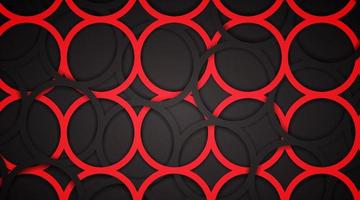 fundo de vetor abstrato sobreposição de círculos pretos e vermelhos