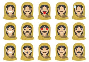 Emoticons da mulher indiana vetor