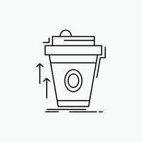 produtos. promoção. café. copo. ícone da linha de marketing da marca. ilustração vetorial isolada vetor