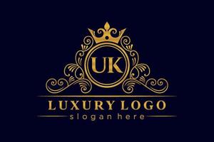 letra inicial do reino unido ouro caligráfico feminino floral mão desenhada monograma heráldico antigo estilo vintage luxo design de logotipo vetor premium